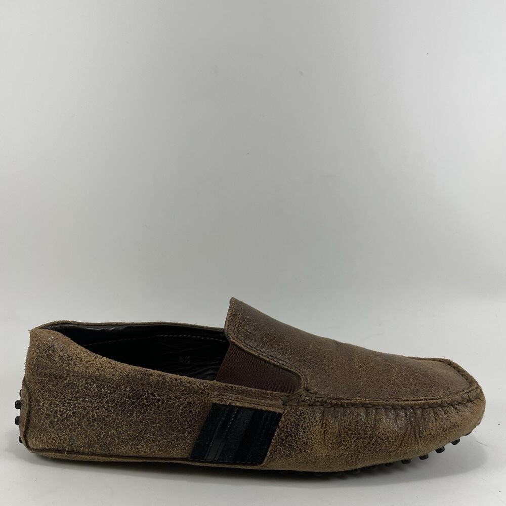 Tod’s Slip On Loafer Driving Shoes Driver Mens Size 8 Brown Leather Casual